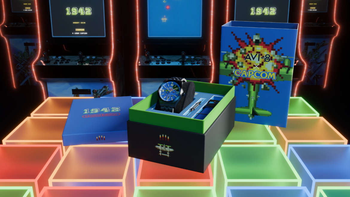 AVI-8 Flyboy Capcom 1942 Automatic Pixel Limited Edition Watches